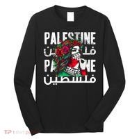 A Palestinian Girl Wearing A Palestinian Bandana Palestine Long Sleeve Shirt thumb 0