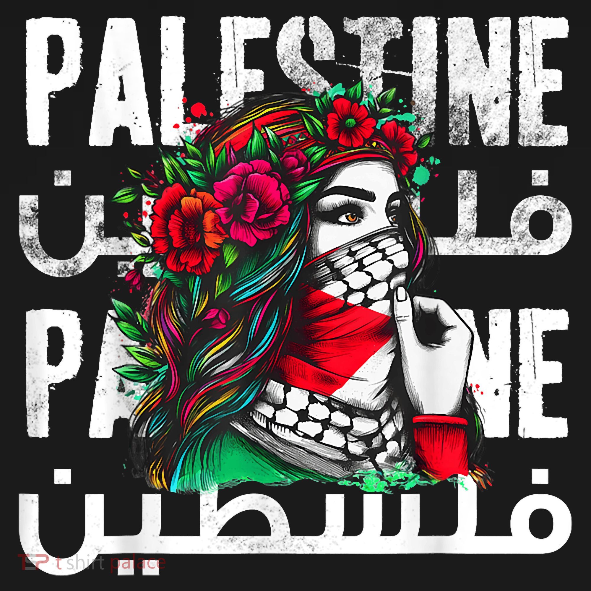 A Palestinian Girl Wearing A Palestinian Bandana Palestine Sweatshirt