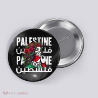 A Palestinian Girl Wearing A Palestinian Bandana Palestine Button thumb 0