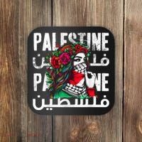 A Palestinian Girl Wearing A Palestinian Bandana Palestine Coaster thumb 0