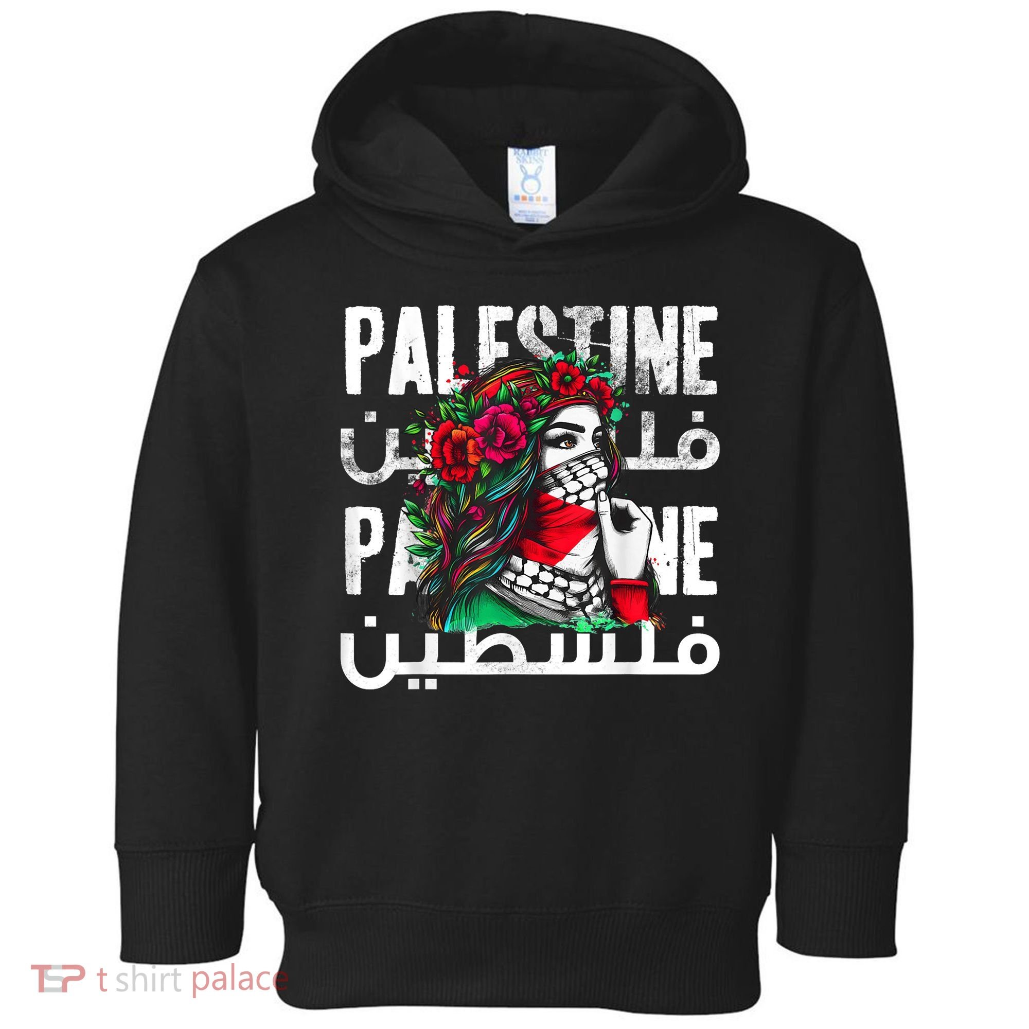 A Palestinian Girl Wearing A Palestinian Bandana Palestine Toddler Hoodie
