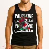 A Palestinian Girl Wearing A Palestinian Bandana Palestine Tank Top thumb 3