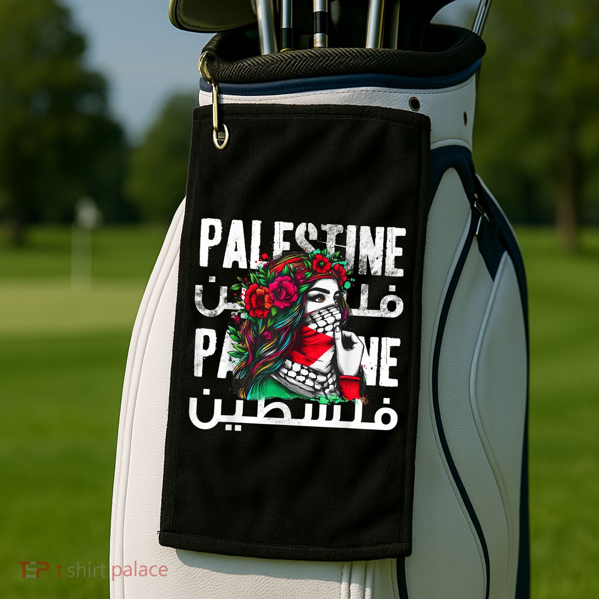A Palestinian Girl Wearing A Palestinian Bandana Palestine Golf Towel