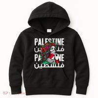 A Palestinian Girl Wearing A Palestinian Bandana Palestine Kids Hoodie thumb 0