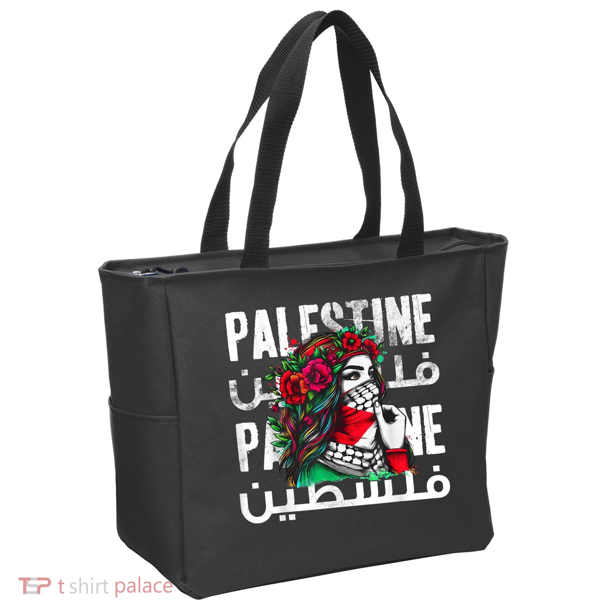 A Palestinian Girl Wearing A Palestinian Bandana Palestine Tote Bag
