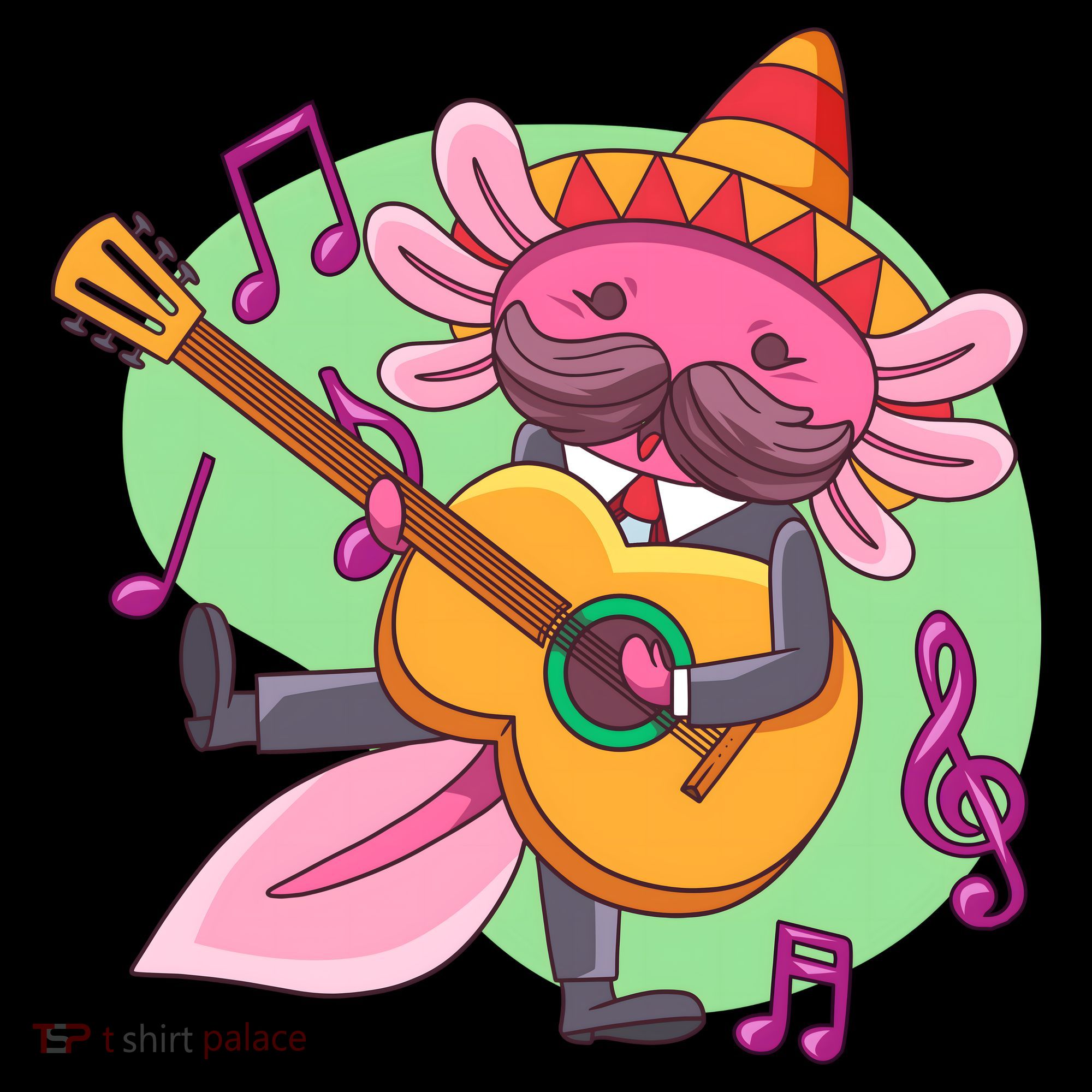 Axolotl Playing Guitar Backpack