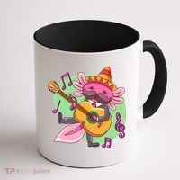 Axolotl Playing Guitar Coffee Mug thumb 1