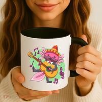 Axolotl Playing Guitar Coffee Mug thumb 3