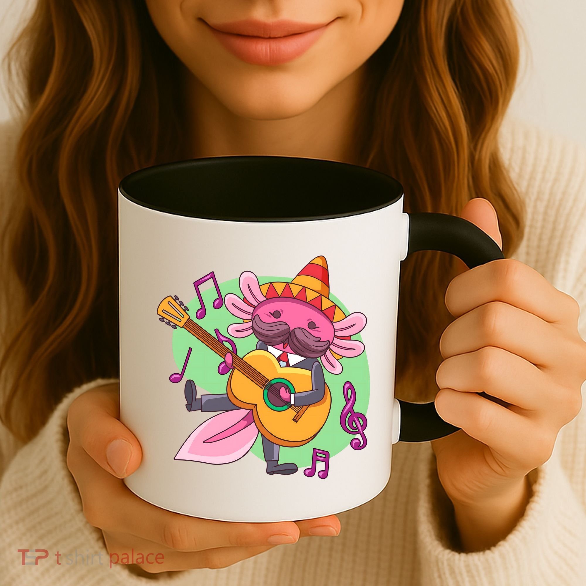 Axolotl Playing Guitar Coffee Mug