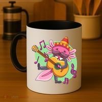 Axolotl Playing Guitar Coffee Mug thumb 4