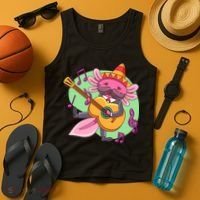 Axolotl Playing Guitar Tank Top thumb 4
