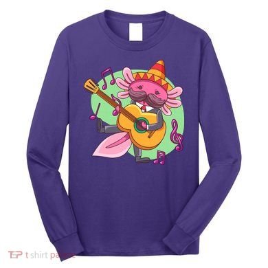 Axolotl Playing Guitar Long Sleeve Shirt