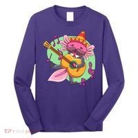 Axolotl Playing Guitar Long Sleeve Shirt thumb 0