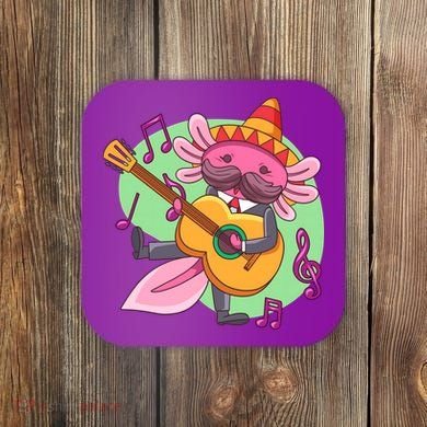Axolotl Playing Guitar Coaster