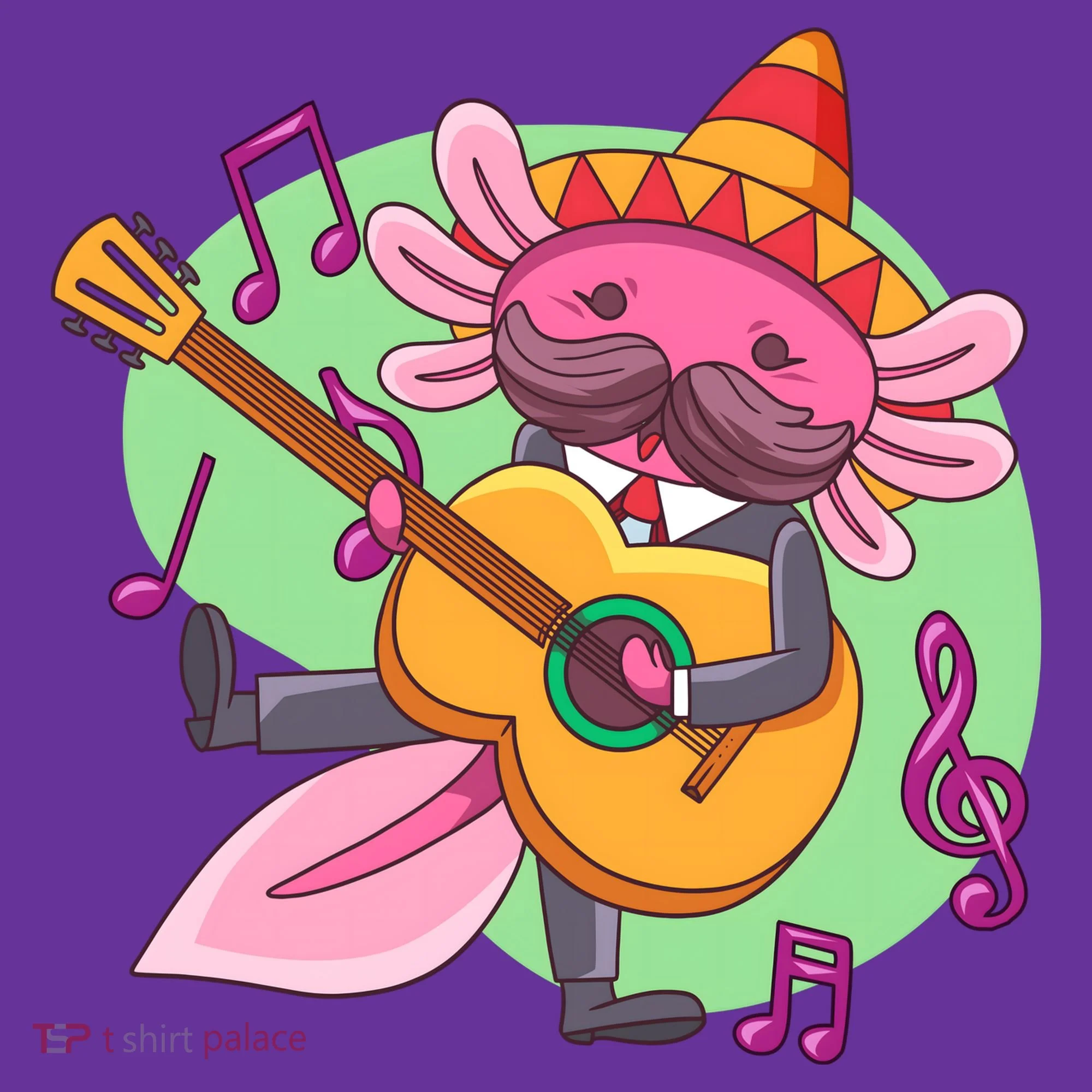 Axolotl Playing Guitar Kids Hoodie