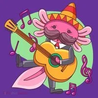 Axolotl Playing Guitar Kids Long Sleeve Shirt thumb 2