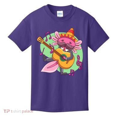 Axolotl Playing Guitar Kids T-Shirt