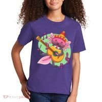 Axolotl Playing Guitar Kids T-Shirt thumb 2