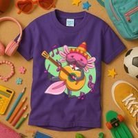 Axolotl Playing Guitar Kids T-Shirt thumb 3