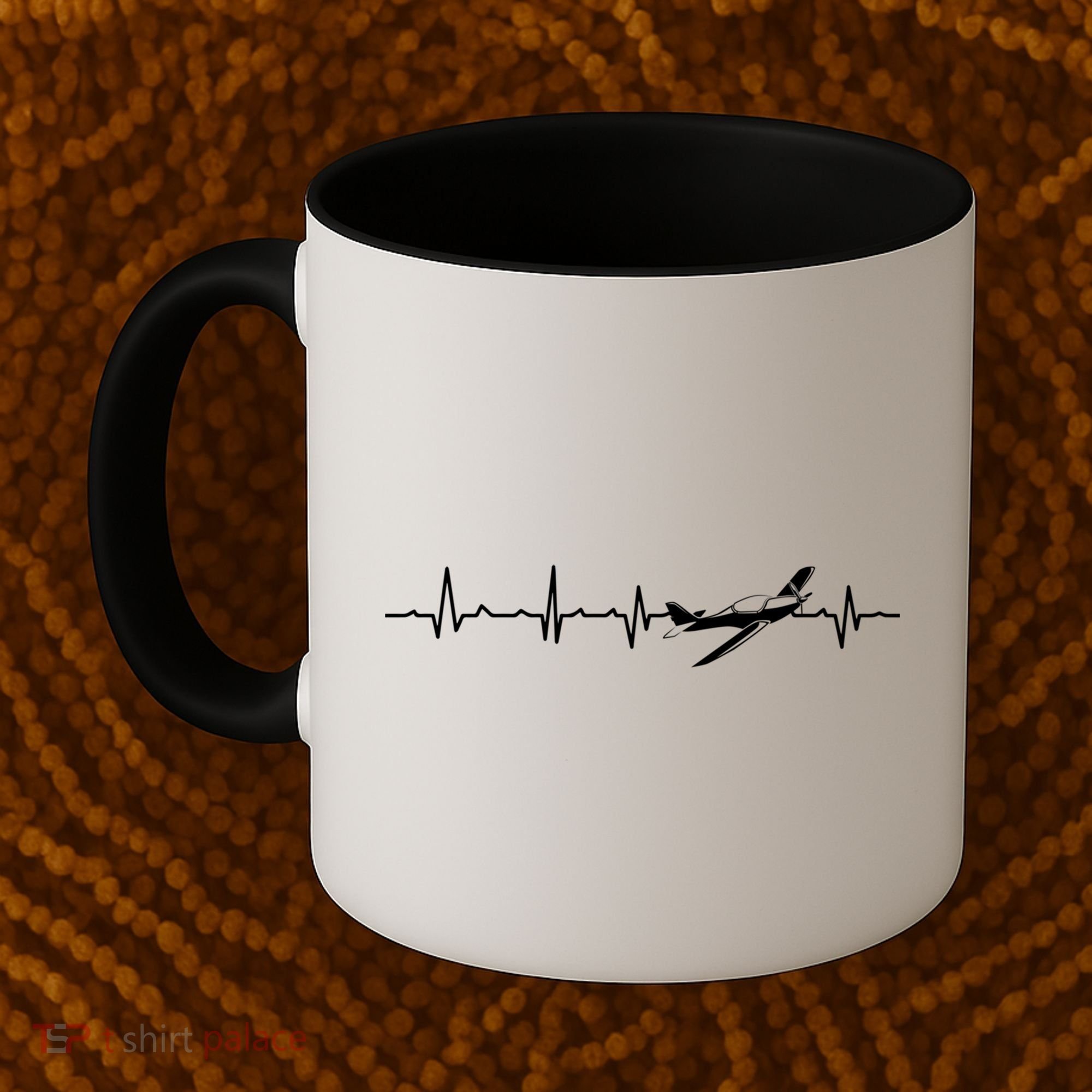 Awesome Pilot Heartbeat Flying Airplane Aviator Aviation Cool Gift Coffee Mug