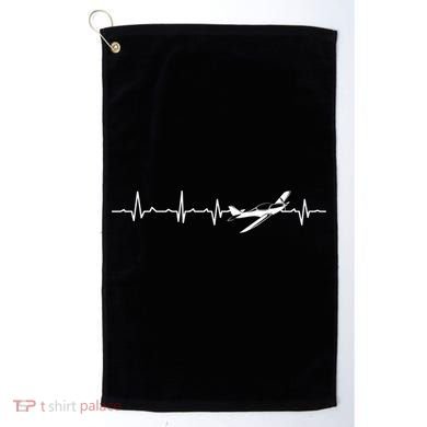 Awesome Pilot Heartbeat Flying Airplane Aviator Aviation Cool Gift Golf Towel
