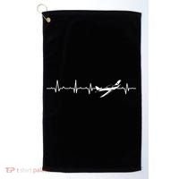 Awesome Pilot Heartbeat Flying Airplane Aviator Aviation Cool Gift Golf Towel thumb 0