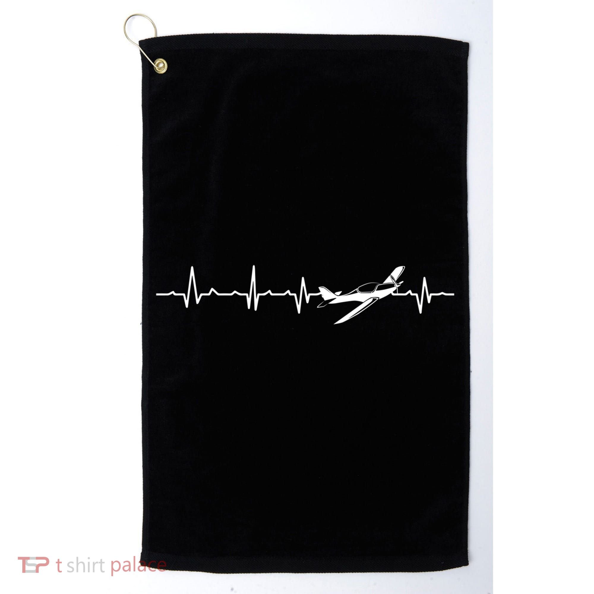 Awesome Pilot Heartbeat Flying Airplane Aviator Aviation Cool Gift Golf Towel