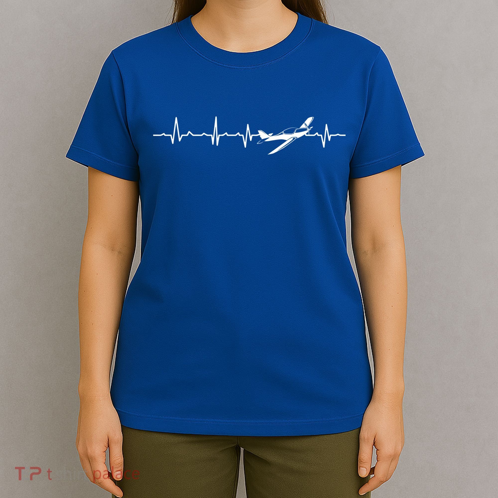 Awesome Pilot Heartbeat Flying Airplane Aviator Aviation Cool Gift T-Shirt