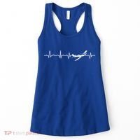 Awesome Pilot Heartbeat Flying Airplane Aviator Aviation Cool Gift Women's Tank Top thumb 0