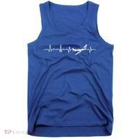 Awesome Pilot Heartbeat Flying Airplane Aviator Aviation Cool Gift Tank Top thumb 0