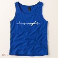 Awesome Pilot Heartbeat Flying Airplane Aviator Aviation Cool Gift Tank Top thumb 2