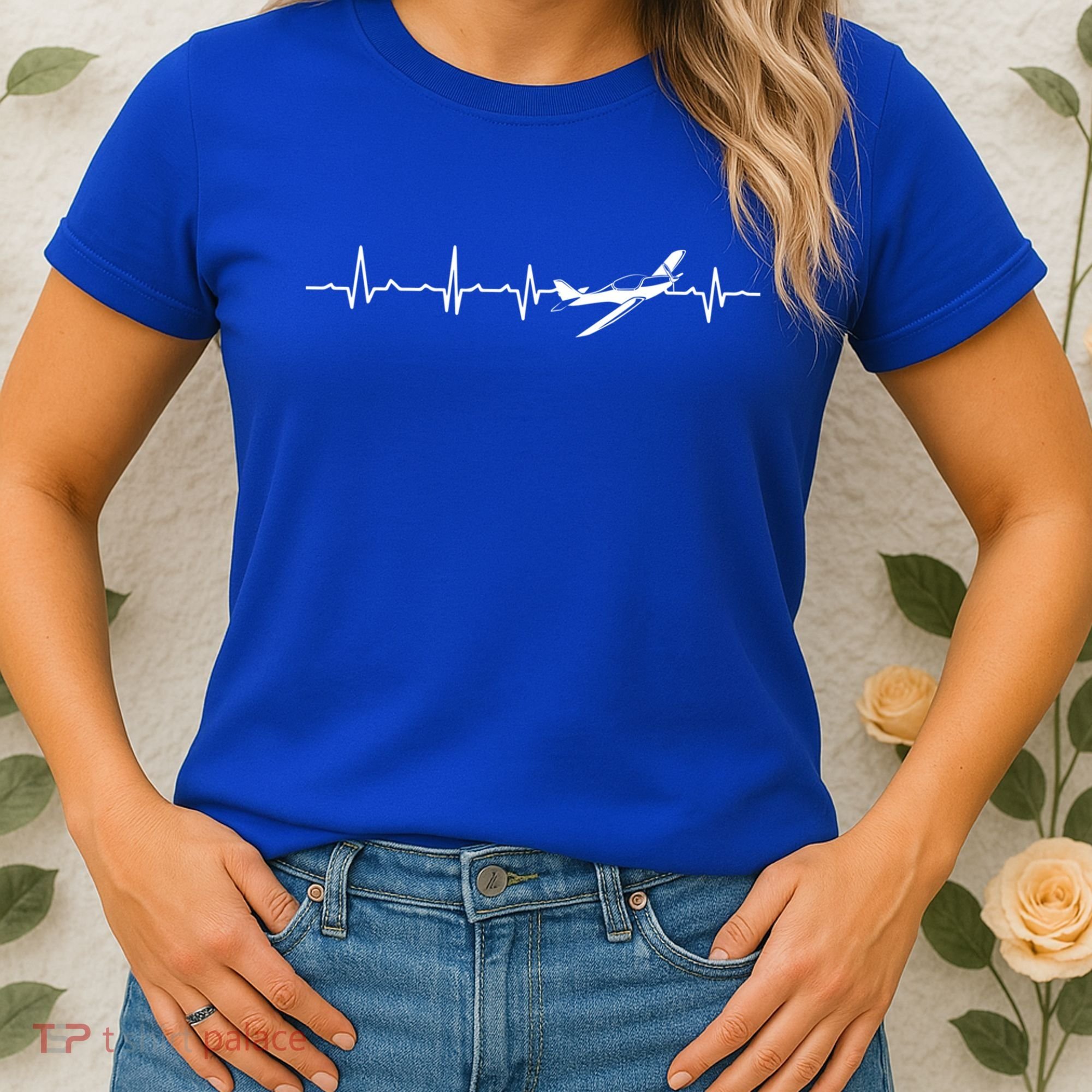 Awesome Pilot Heartbeat Flying Airplane Aviator Aviation Cool Gift Women's T-Shirt