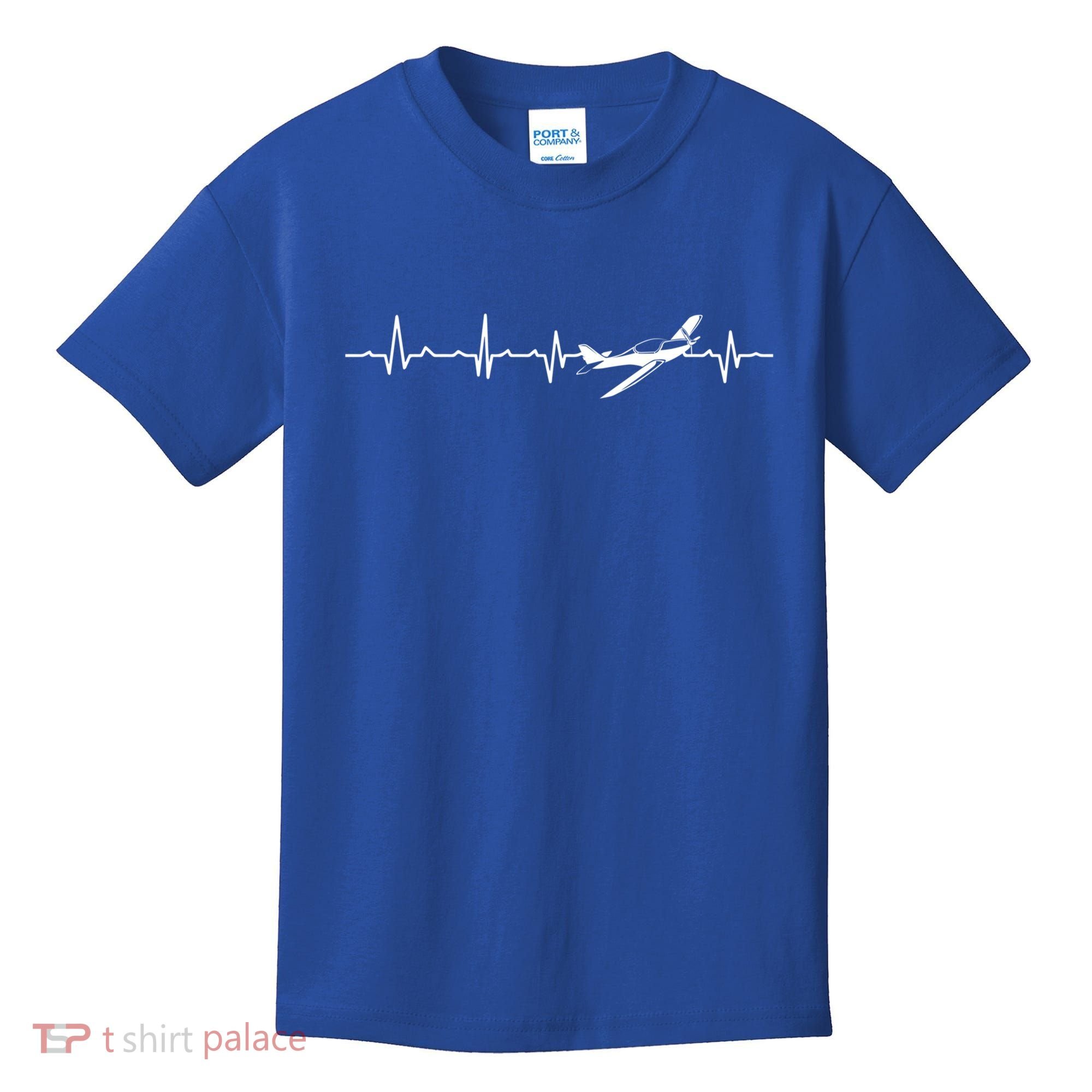 Awesome Pilot Heartbeat Flying Airplane Aviator Aviation Cool Gift Kids T-Shirt