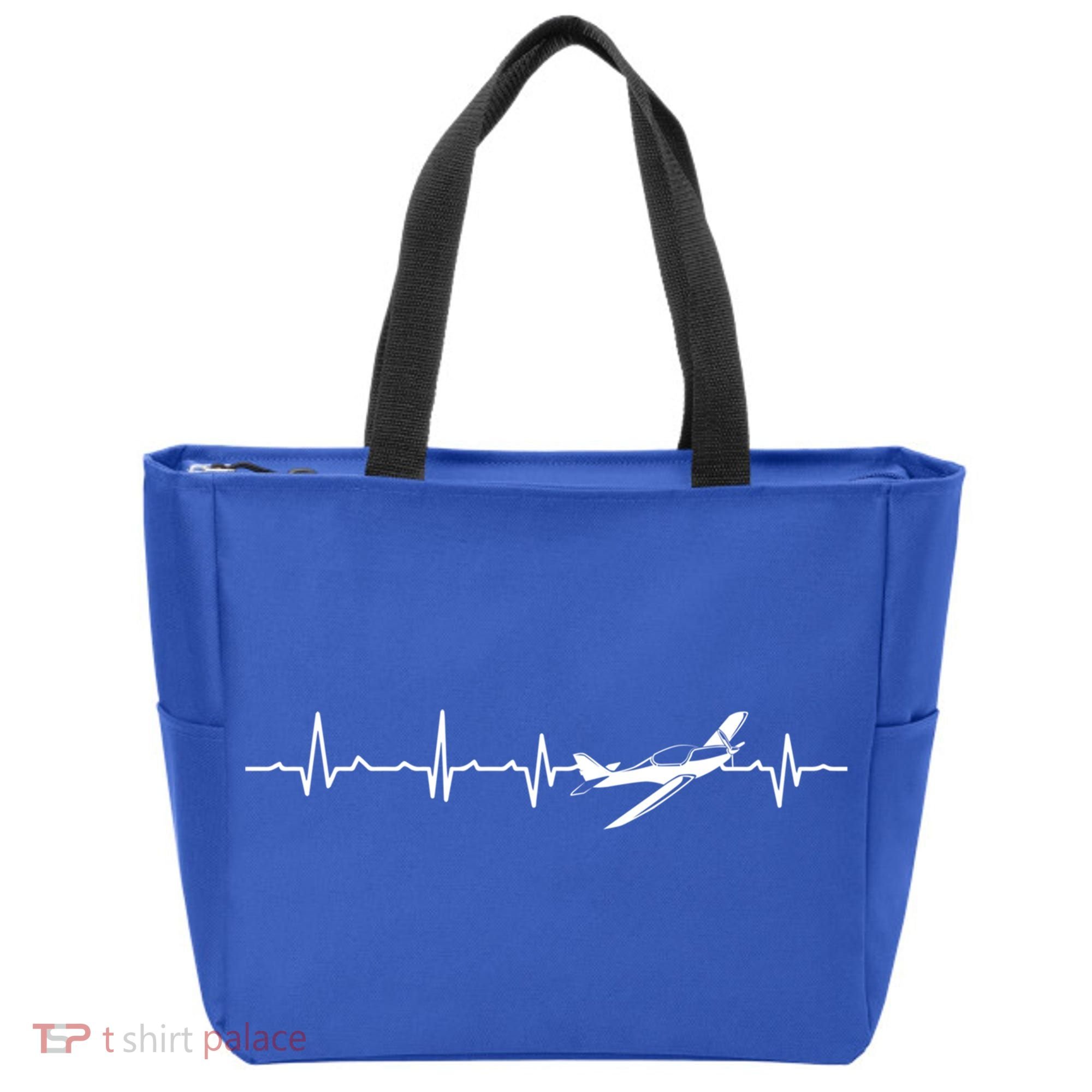 Awesome Pilot Heartbeat Flying Airplane Aviator Aviation Cool Gift Tote Bag