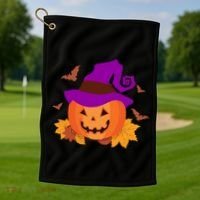 Autumn Pumpkin Halloween Golf Towel thumb 1