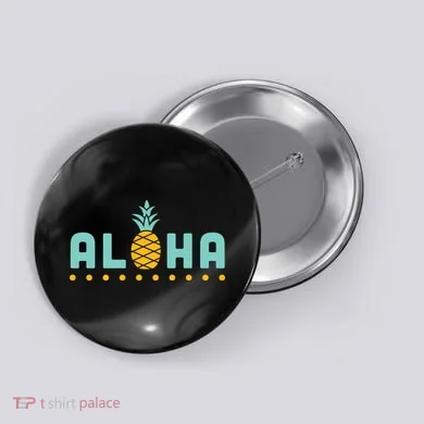 Aloha Pineapple Hawaiian Button