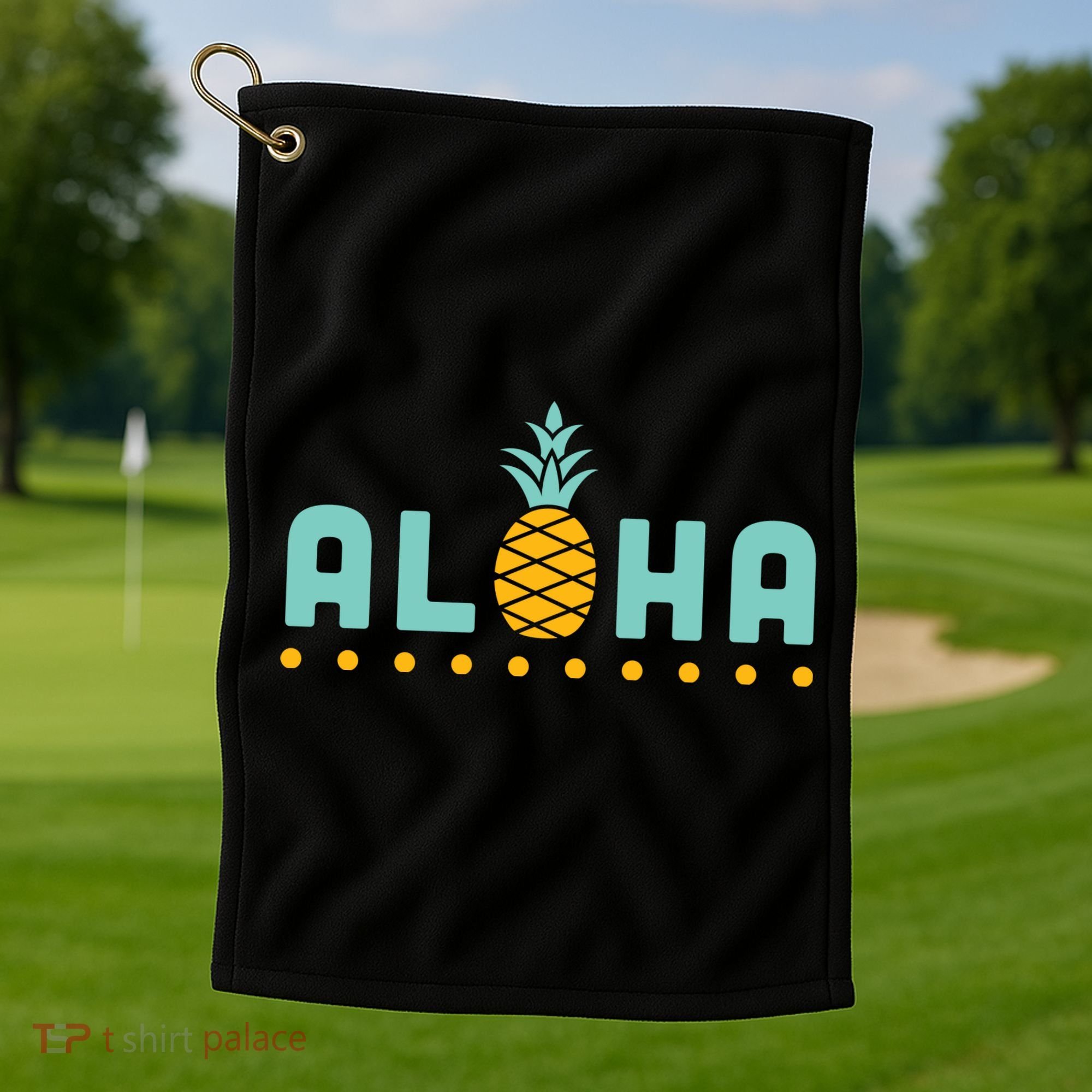 Aloha Pineapple Hawaiian Golf Towel