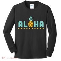Aloha Pineapple Hawaiian Kids Long Sleeve Shirt thumb 0