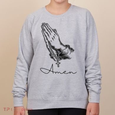 Amen Praying Hands Rosary Beads Women's Sweatshirt