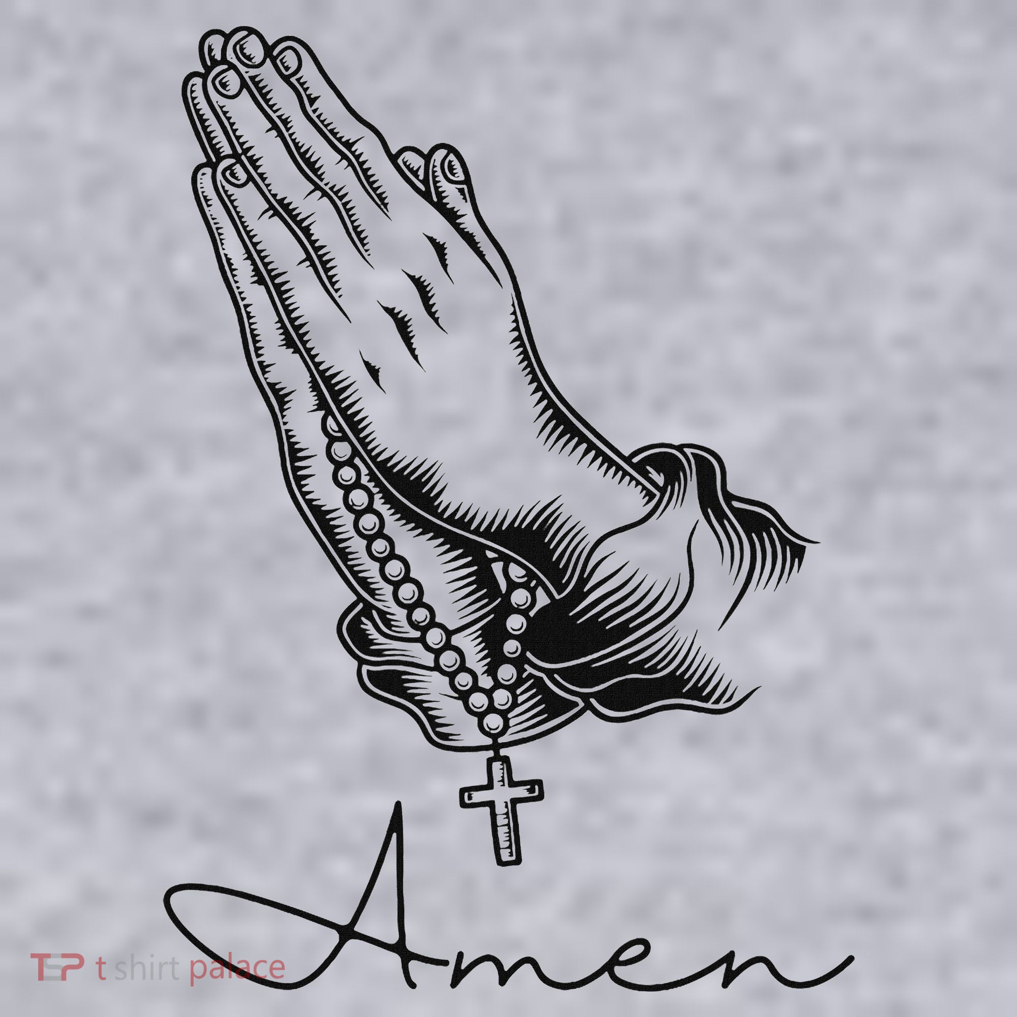 Amen Praying Hands Rosary Beads Women's Sweatshirt