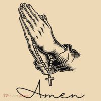 Amen Praying Hands Rosary Beads Tote Bag thumb 4