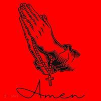 Amen Praying Hands Rosary Beads Santa Hat thumb 1