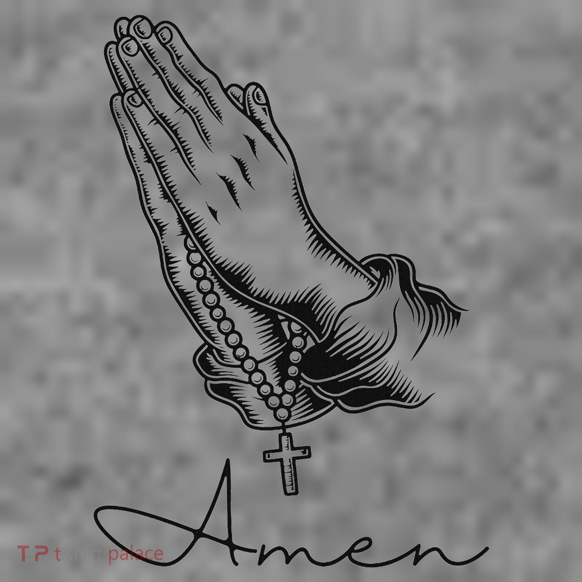 Amen Praying Hands Rosary Beads Toddler Hoodie