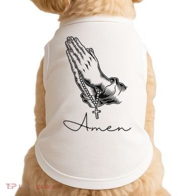 Amen Praying Hands Rosary Beads Doggie Tank