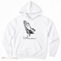 Amen Praying Hands Rosary Beads Hoodie thumb 0