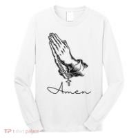 Amen Praying Hands Rosary Beads Long Sleeve Shirt thumb 0