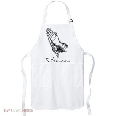 Amen Praying Hands Rosary Beads Apron