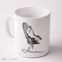 Amen Praying Hands Rosary Beads Coffee Mug thumb 0