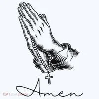 Amen Praying Hands Rosary Beads Coffee Mug thumb 5
