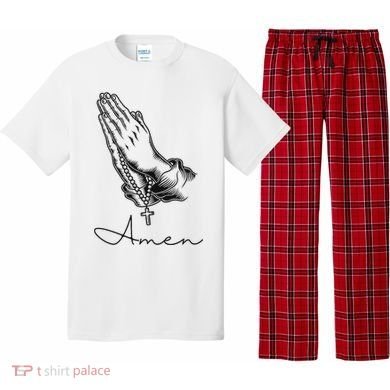 Amen Praying Hands Rosary Beads Pajama Set
